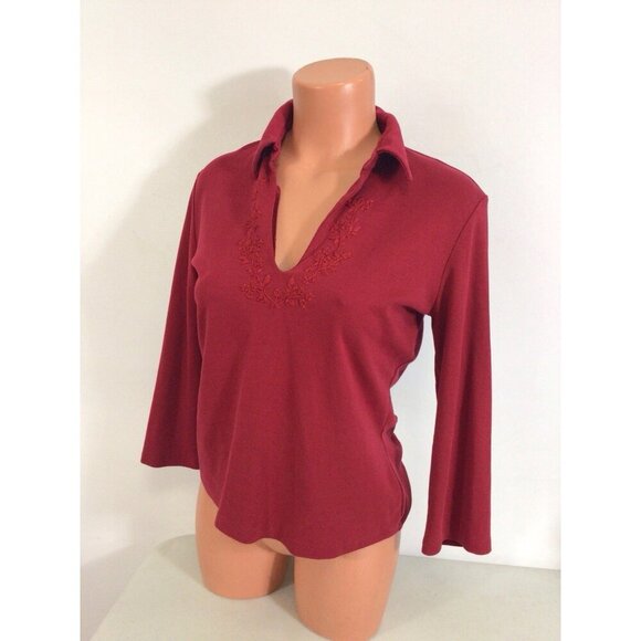 Express Y2K Top Embroidered Blouse Womens Large - Picture 5 of 6